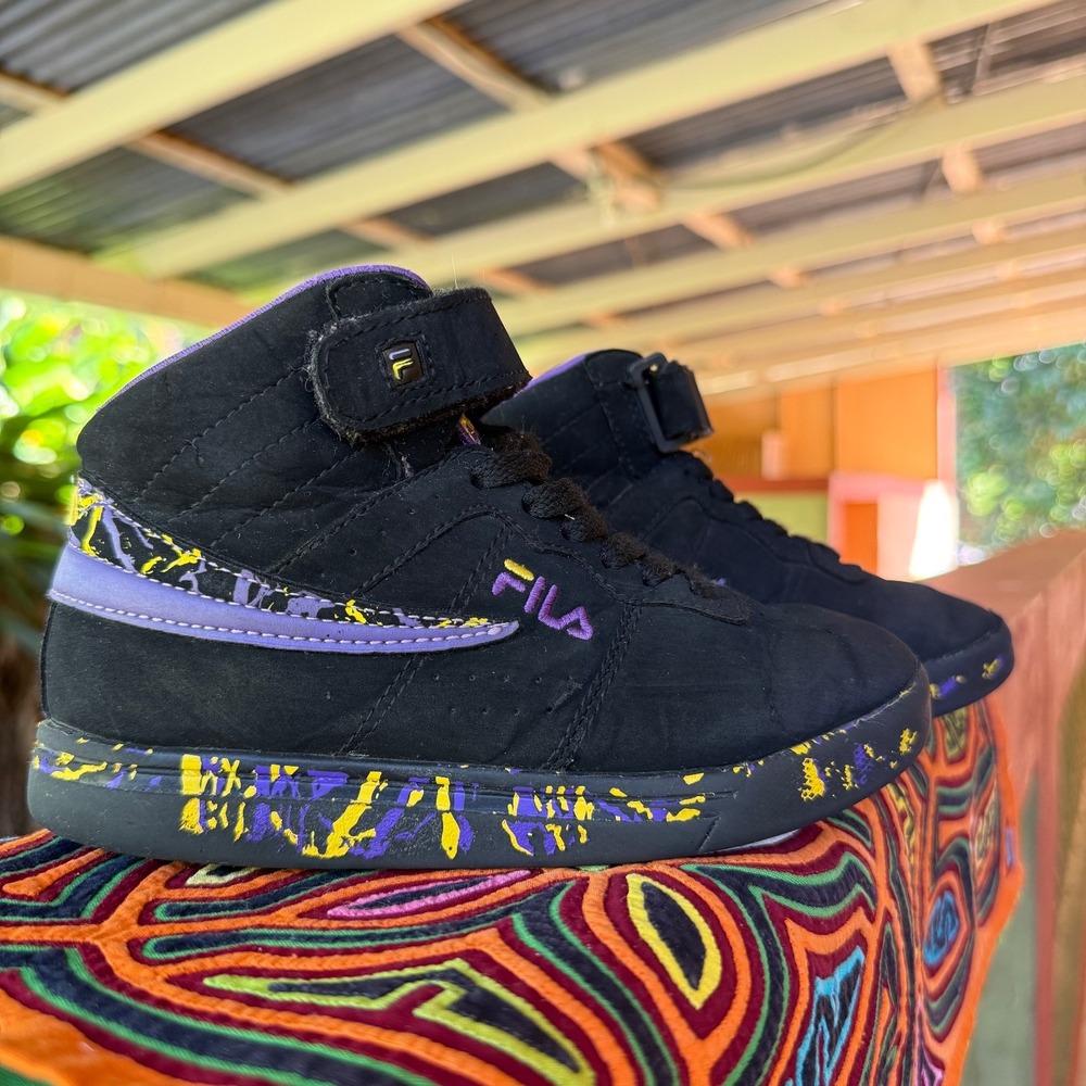 FILA Vulc 13 Marble Unisex Kids HighTop Sneakers Size 13.5 3FM01755-043 Splatter - Picture 7 of 8